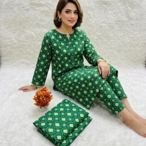 2 Pcs Women's Unstitched Printed Suit