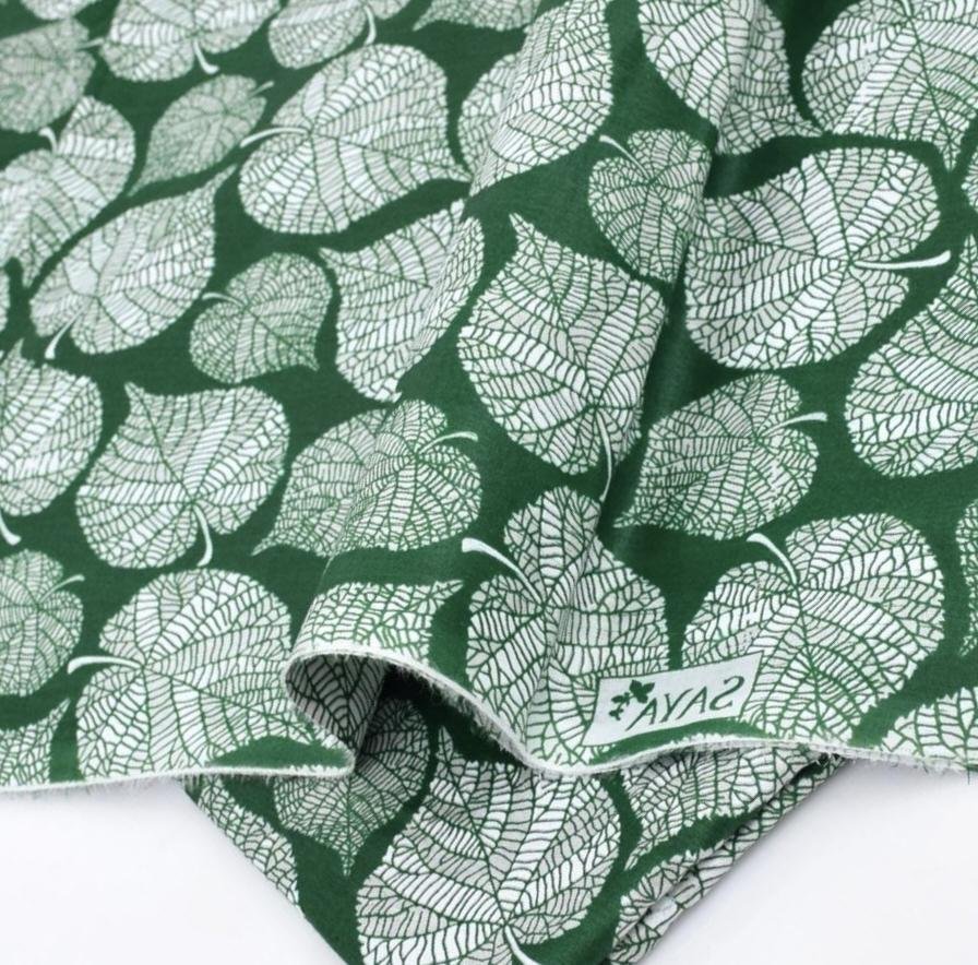 Green Lawn 2-Piece Suit with Leaf Print for Daily Wear & Independence Day