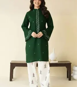 2 Pcs Women's Unstitched Embroidered Suit