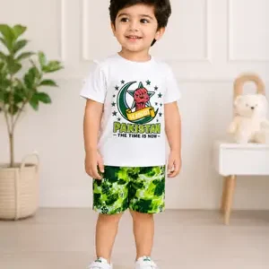 14 August Boy's Printed Shirt And Shorts Set