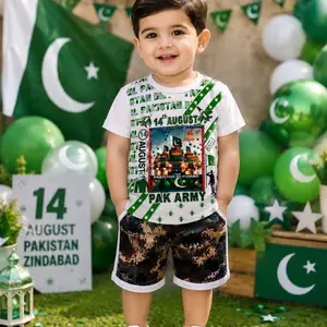 14 August 2 Pcs Boy's Lighting Shirt And Shorts Set