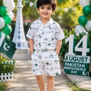 14 August 2 Pcs Boy's Shirt And Shorts Set