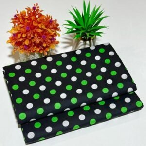 Black Polka Dot Women Suit Cotton Green White