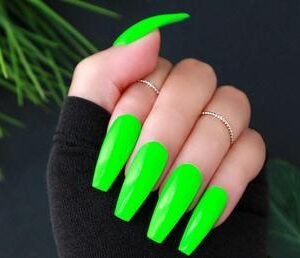 Green Fake Nails ABS Plastic Durable Pakistani Women