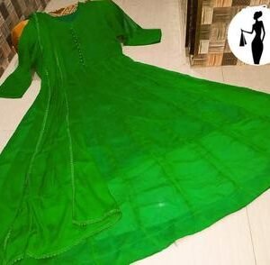 3 Pcs Women's Stitched Plain Maxi Suit