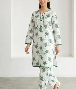 Women's Green Printed Kurta Pajama Set