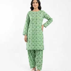 2 Pcs Women's Unstitched Printed Suit