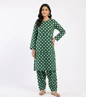 2 Pcs Women's Unstitched Printed Suit