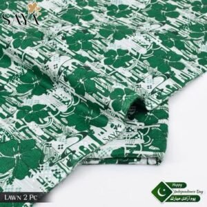 Premium Lawn Suit Green White Printed 14th August