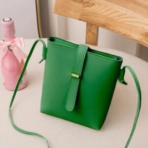 Green PU Leather Shoulder Bag for Women