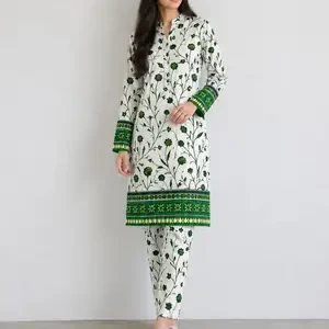 2 Pcs Women's Unstitched Printed Suit