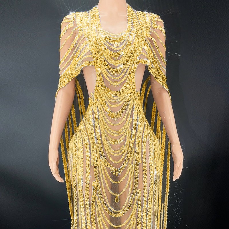 Celebrate Crystal Sequin Evening Gown - Image 3